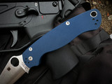 Spyderco Paramilitary 2 Folder Cobalt Blue G10 Scales w/ CPM Spy27 Plain Edge Blade (3.45") C81GPCBL2