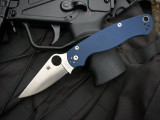 Spyderco Paramilitary 2 Folder Cobalt Blue G10 Scales w/ CPM Spy27 Plain Edge Blade (3.45") C81GPCBL2