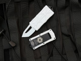Microtech Exocet Stormtrooper T/E White Aluminum Body w/ White Plain Edge Blade (1.9”) 158-1ST