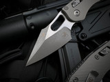 Microtech X Borka Manual RAM-LOK Folder Fluted Natural Clear Anodized Aluminum Body w/ Apocalyptic Plain Edge Blade (3.7") 169RL-10APFLNC