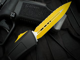 Microtech Gen III Combat Troodon D/E Black Aluminum Body w/ M390MK Yellow Hardware/Full Serrated Blade (3.8") 1142-3YWSK