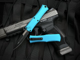 Microtech Hera II Mini Bayonet Turquoise Aluminum Body w/ Black Plain Edge Blade (2.875") 1701M-1TQ