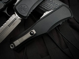 Microtech Hera II Black Aluminum Body w/ M390MK Apocalyptic Full Serrated Blade (4") 1702-12AP