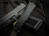 Microtech Hera II Mini Bayonet Black Claw Burst Deep Engraved Body w/ Damascus Plain Edge Blade (2.875") 1701M-16CBS