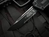Microtech Scarab II Gen III S/E Black Tactical Aluminum Body w/ Tactical Partially Serrated Blade (3.9") 1278-2T