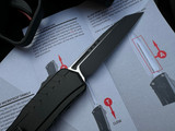 Microtech Cypher II S/E Black Tactical Aluminum Body w/ Black Tactical Plain Edge Blade (3.5") 1241-1T