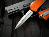 Microtech Hera II Mini Bayonet Orange Aluminum Body w/ Stonewashed Plain Edge Blade (2.875") 1701M-10OR