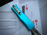 Microtech Hera II Mini Bayonet Turquoise Aluminum Body w/ Stonewashed Plain Edge Blade (2.875") 1701M-10TQ