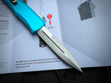 Microtech Hera II Mini Bayonet Turquoise Aluminum Body w/ Stonewashed Plain Edge Blade (2.875") 1701M-10TQ