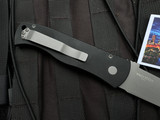 PRE-OWNED Pro-Tech Emerson CQC7 Auto Folder Black Aluminum Body w/ Blasted Hardware and Chisel Grind Tanto Blade (3.25”) E7T01