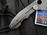 PRE-OWNED Spyderco Stovepipe Folder Titanium Stonewashed Body w/ 20CV Stonewashed Plain Edge Blade (2.8") C260TIP