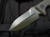 CONSIGNMENT Microtech Crosshair Fixed Blade OD Green Polymer Handle w/ D2 OD Green Plain Edge Blade (5") 101-1GR