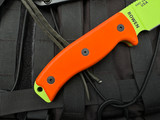 CONSIGNMENT Esee Esee-6 Fixed Blade Orange G10 Handle w/ 1095 Venom Green Plain Edge Blade (6.5")