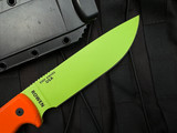 CONSIGNMENT Esee Esee-6 Fixed Blade Orange G10 Handle w/ 1095 Venom Green Plain Edge Blade (6.5")
