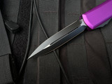 PRE-OWNED Microtech Ultratech D/E Violet Aluminum Body w/ Black Plain Edge Blade (3.4") 122-1VI