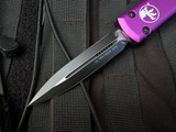 PRE-OWNED Microtech Ultratech D/E Violet Aluminum Body w/ Black Plain Edge Blade (3.4") 122-1VI
