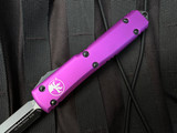 PRE-OWNED Microtech Ultratech D/E Violet Aluminum Body w/ Black Plain Edge Blade (3.4") 122-1VI