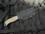 CONSIGNMENT Esee Esee-5 Fixed Blade Tan Micarta Handle w/ Green Partially Serrated Blade (5.25") ESEE-5S-KO-OD-E