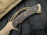 CONSIGNMENT Spartan Blades Nyx Fixed Blade Black G10 Handles w/ S35VN FDE Plain edge Blade (5.125")