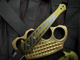 Kershaw Launch 8 Carbon Fiber Inlaid OD Green Body w/ CPM-154 Black Plain Edge Blade (3.5") 7150OLBLK