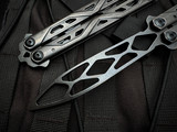 Kershaw Balanza Balisong Trainer Blackwash Stainless Steel Handles w/ Blackwashed Training Blade (4.3") 4950TR