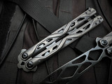 Kershaw Balanza Balisong Trainer Blackwash Stainless Steel Handles w/ Blackwashed Training Blade (4.3") 4950TR