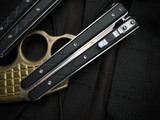 Boker Plus Tactical Small Balisong  Black G10 Scales w/ D2 Stonewashed Compound Grind Plain Edge Blade (3.46") 06EX227