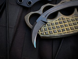 Bastinelli PiKa Karambit Fixed Blade Black Plain Edge Blade (1")
