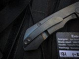 Custom Knife Factory Evo 4.0 DLC Barked Titanium Body w/ S90V DLC Plain Edge Blade (3.4")
