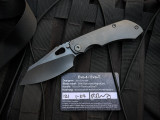Custom Knife Factory Evo 4.0 DLC Barked Titanium Body w/ S90V DLC Plain Edge Blade (3.4")