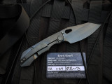 Custom Knife Factory Evo 4.0 DLC Barked Titanium Body w/ S90V DLC Plain Edge Blade (3.4")