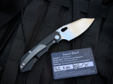 Custom Knife Factory Evo 4.0 DLC Barked Titanium Body w/ S90V Hand Rubbed Satin Plain Edge Blade (3.4")