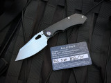 Custom Knife Factory Evo 4.0 DLC Barked Titanium Body w/ S90V Hand Rubbed Satin Plain Edge Blade (3.4")