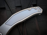 Custom Knife Factory Blava Folder Milled Titanium Body w/ M398 Stonewashed Plain Edge Blade (3.6")