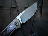 Custom Knife Factory Veksha HD Folder Titanium and ZircuTi Body w/ M398 Two Tone Plain Edge Blade