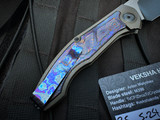 Custom Knife Factory Veksha HD Folder Titanium and ZircuTi Body w/ M398 Two Tone Plain Edge Blade