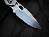 Strider SnG Folder Diagonal Texture OD Green G10 and Stonewashed Titanium Body w/ CPM154 Stonewashed Plain Edge Blade (3.5")