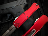 Microtech Hera II Mini Bayonet Red Aluminum Body w/ Stonewashed Plain Edge Blade (2.875") 1701M-10RD