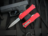 Microtech Hera II Mini Bayonet Red Aluminum Body w/ Stonewashed Plain Edge Blade (2.875") 1701M-10RD