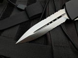 PRE-OWNED Microtech Combat Troodon D/E Gen II Black Aluminum Body w/ Satin Partially Serrated Blade (3.8") 142-5