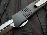 PRE-OWNED Microtech Combat Troodon D/E Gen II Black Aluminum Body w/ Satin Partially Serrated Blade (3.8") 142-5