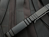 PRE-OWNED Microtech Combat Troodon D/E Gen II Black Aluminum Body w/ Satin Partially Serrated Blade (3.8") 142-5