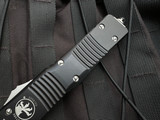 PRE-OWNED Microtech Combat Troodon D/E Gen II Black Aluminum Body w/ Satin Partially Serrated Blade (3.8") 142-5