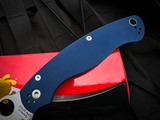 Spyderco Military 2 Cobalt Blue G10 Scales w/ CPM Spy27 Plain Edge Blade (4") C36GPCBL2