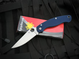 Spyderco Military 2 Cobalt Blue G10 Scales w/ CPM Spy27 Plain Edge Blade (4") C36GPCBL2