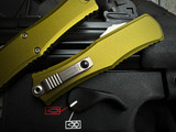 Microtech Hera II Mini D/E OD Green Aluminum Body w/ M390MK Stonewashed Plain Edge Blade (2.875") 1702M-10OD