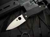 FACTORY BLEM Spyderco Bodacious Folder Black Smooth G10 Body w/ CPM S30V Plain Edge Blade (3.66") C263GP