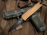 Microtech Cypher II S/E Tan Aluminum Body w/ Black Tactical Plain Edge Blade (3.5") 1241-1TA