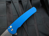 PRE-OWNED Pro-Tech Malibu Flipper 2022 Texas Bladeshow Edition Blue Textured Aluminum Body w/ 20CV Stonewashed Plain Edge Blade (3.5") 5205