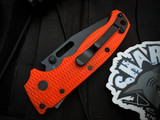 Demko AD20.5 Clip Point Folder Textured Orange Grivory Body w/ AUS10A Black Plain Edge Blade (3.25") DEMAD205F13B